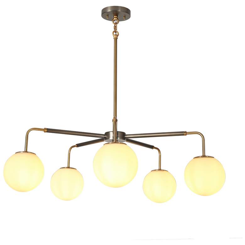 Image 1 Aladarimo 5-Light Opal Glass Chandelier