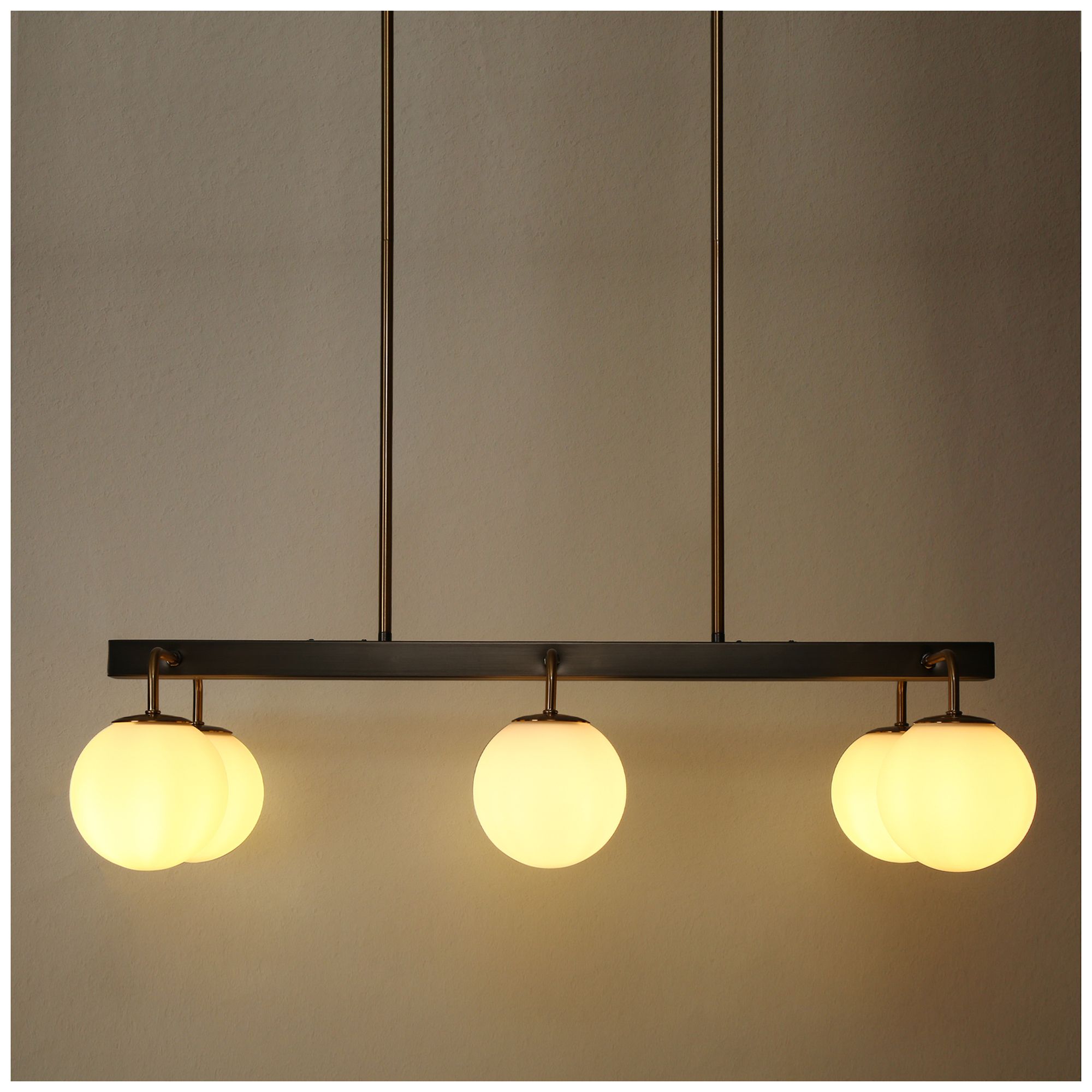 Image 2 Aladarimo 6-Light Opal Glass Island Chandelier more views