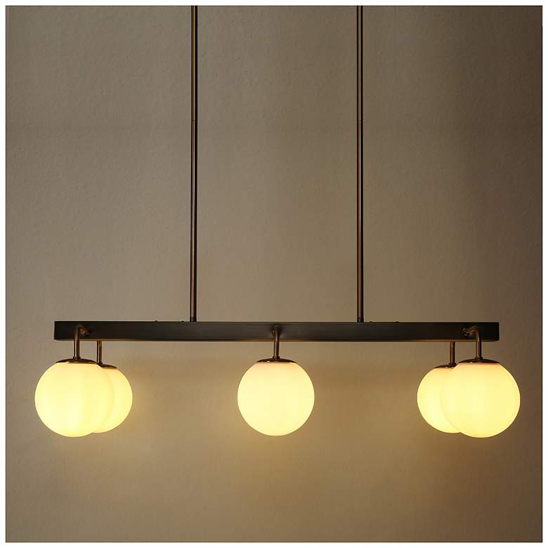 Image 2 Aladarimo 6-Light Opal Glass Island Chandelier more views