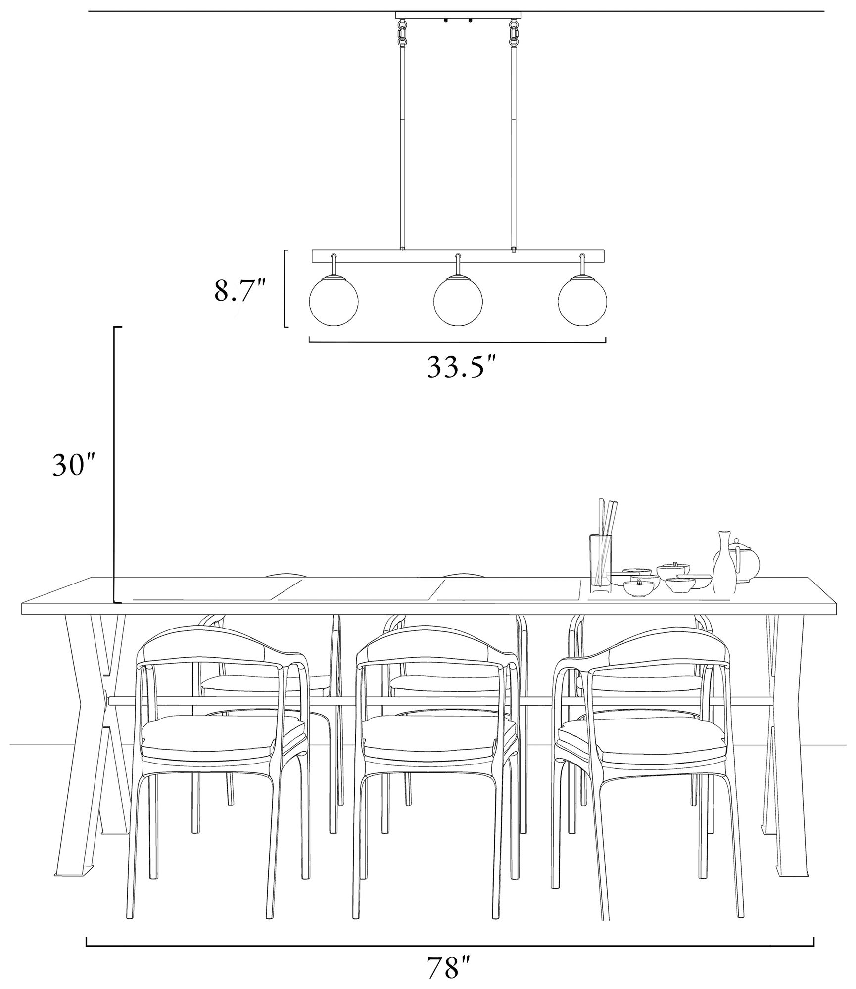 Image 7 Aladarimo 6-Light Opal Glass Island Chandelier more views