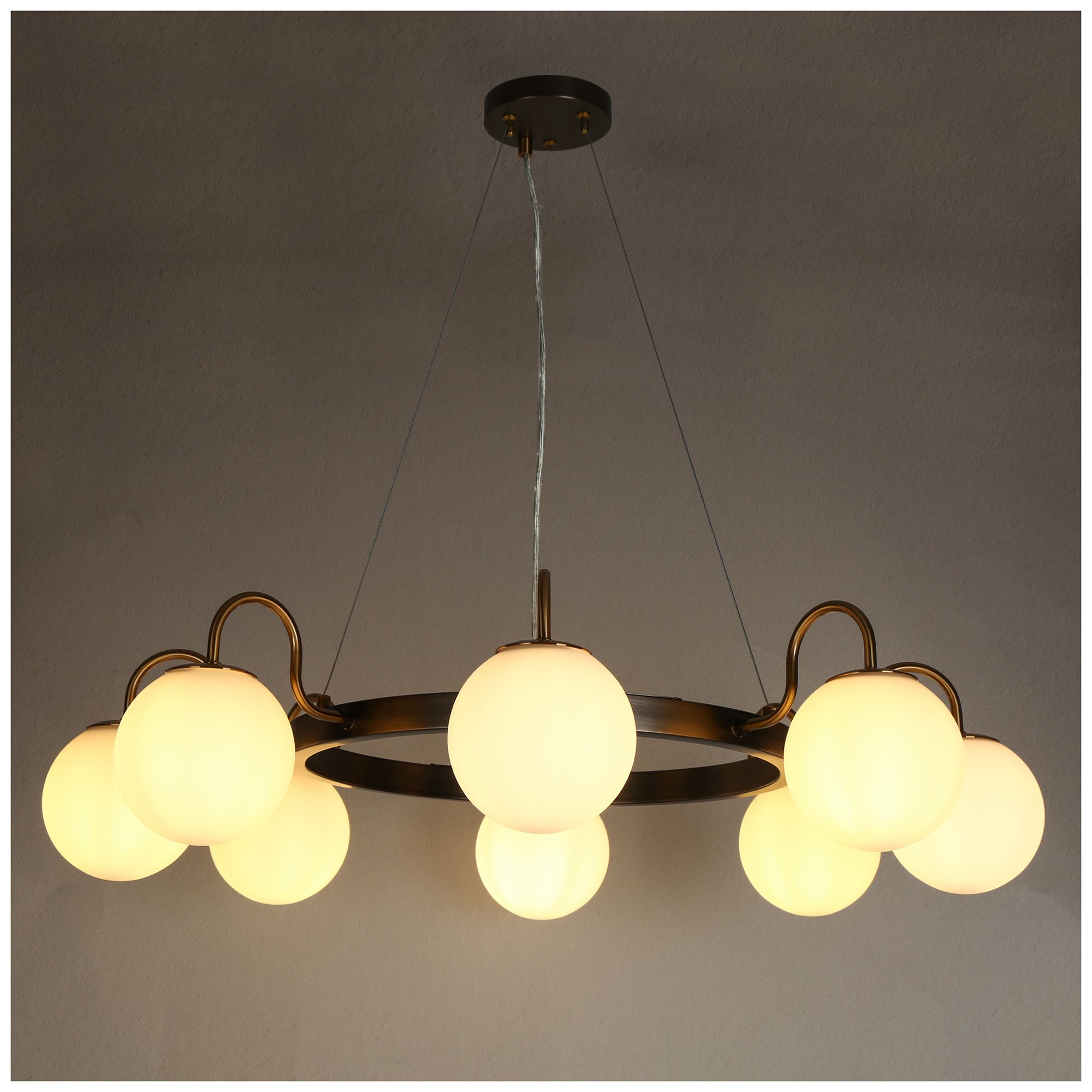 Image 2 Aladarimo 8-Light Opal Glass Chandelier - Made to Order more views
