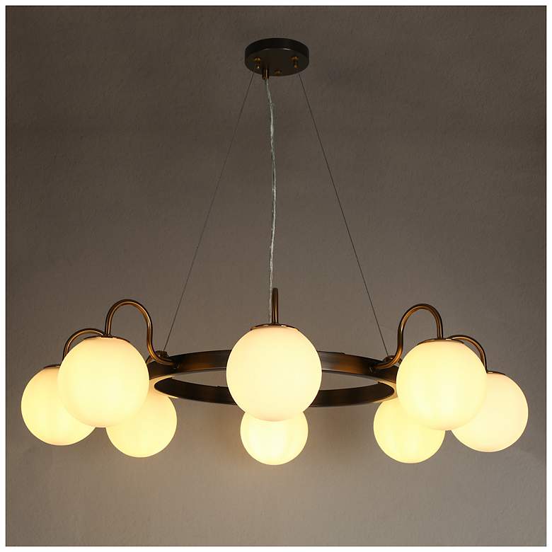 Image 2 Aladarimo 8-Light Opal Glass Chandelier more views