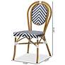 Alaire Blue and White Outdoor Bistro Dining Chairs Set of 2
