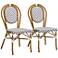 Alaire Gray and White Outdoor Bistro Dining Chairs Set of 2