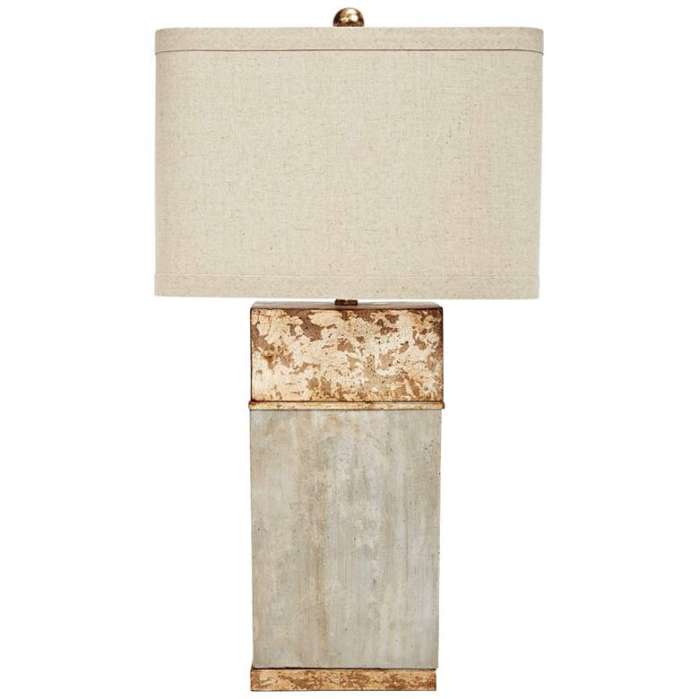 Image 1 Alan 31 1/2 inch High Cement Antique Gold Rectangular Modern Table Lamp