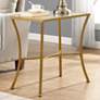1_Alana 24" Wide Clear Glass Antique Gold Metal Accent Table