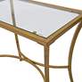 3_Alana 24" Wide Clear Glass Antique Gold Metal Accent Table more views