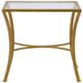 4_Alana 24" Wide Clear Glass Antique Gold Metal Accent Table more views