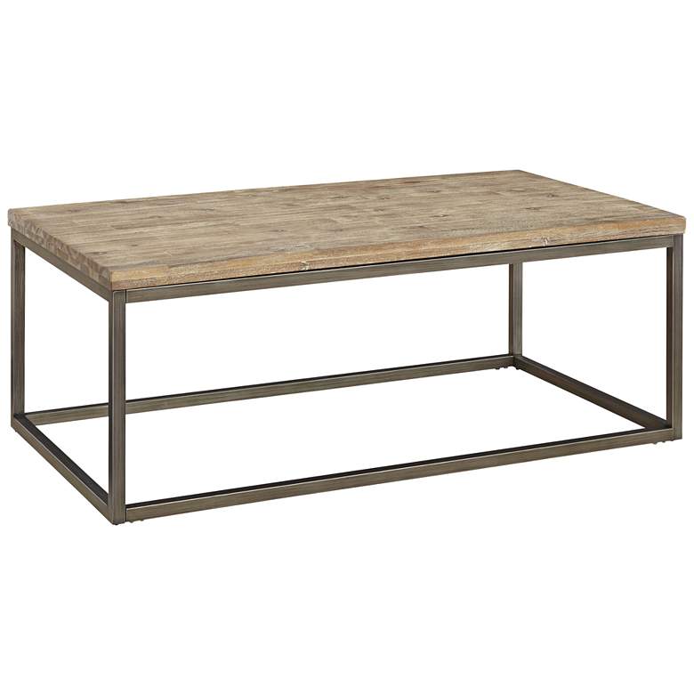 Image 1 Alana Steel and Acacia Wood Top Rectangular Coffee Table