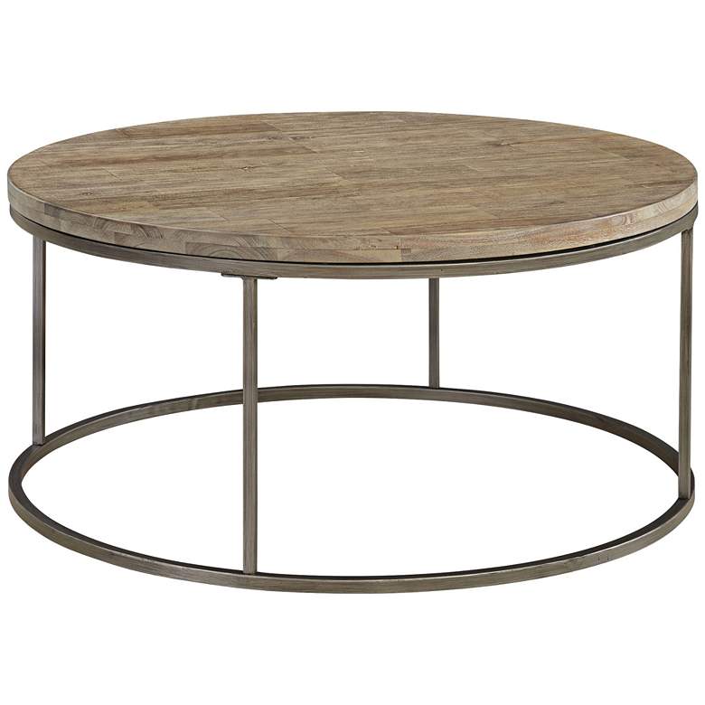 Image 1 Alana Steel and Acacia Wood Top Round Coffee Table