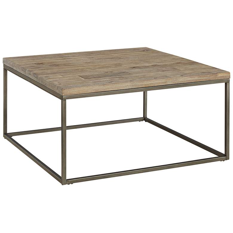Image 1 Alana Steel and Acacia Wood Top Square Coffee Table