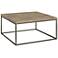 Alana Steel and Acacia Wood Top Square Coffee Table
