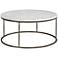 Alana Steel and White Marble Top Round Coffee Table