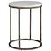 Alana Steel and White Marble Top Round End Table