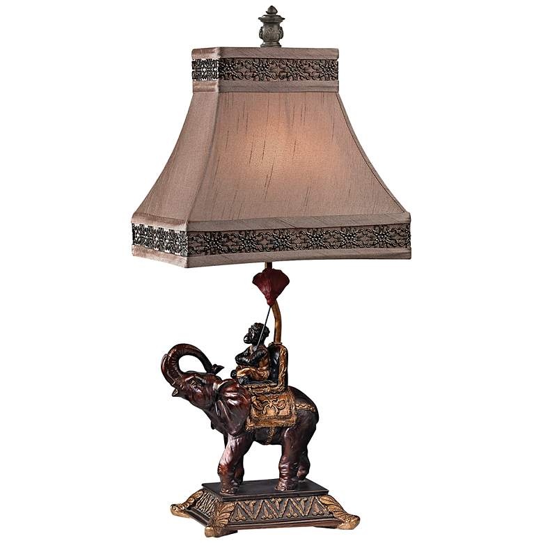 Image 1 Alanbrook Elephant and Monkey Bronze Table Lamp