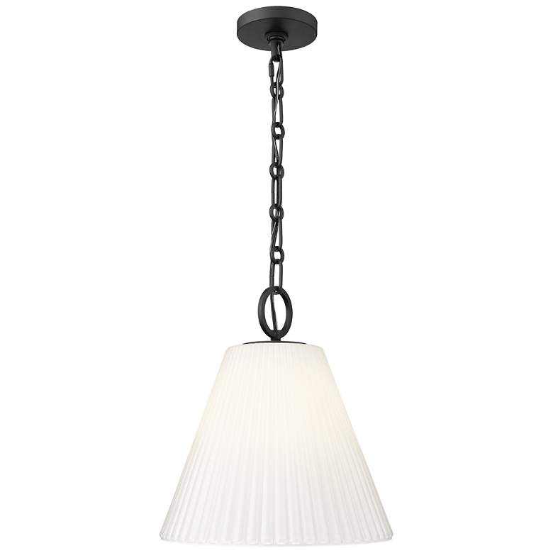 Image 1 Alaric by Z-Lite Matte Black 14 inch 1 Light Pendant
