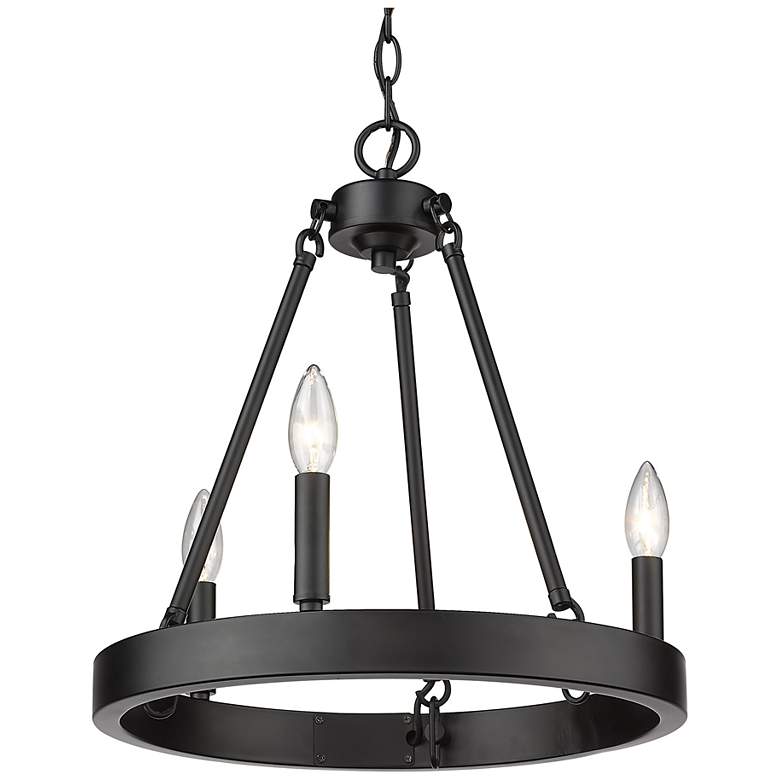 Image 1 Alastair 16" Wide Matte Black 3-Light Chandelier