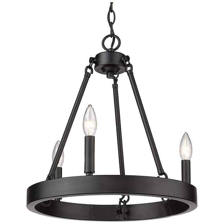 Image 1 Alastair 16 inch Wide Matte Black 3-Light Chandelier