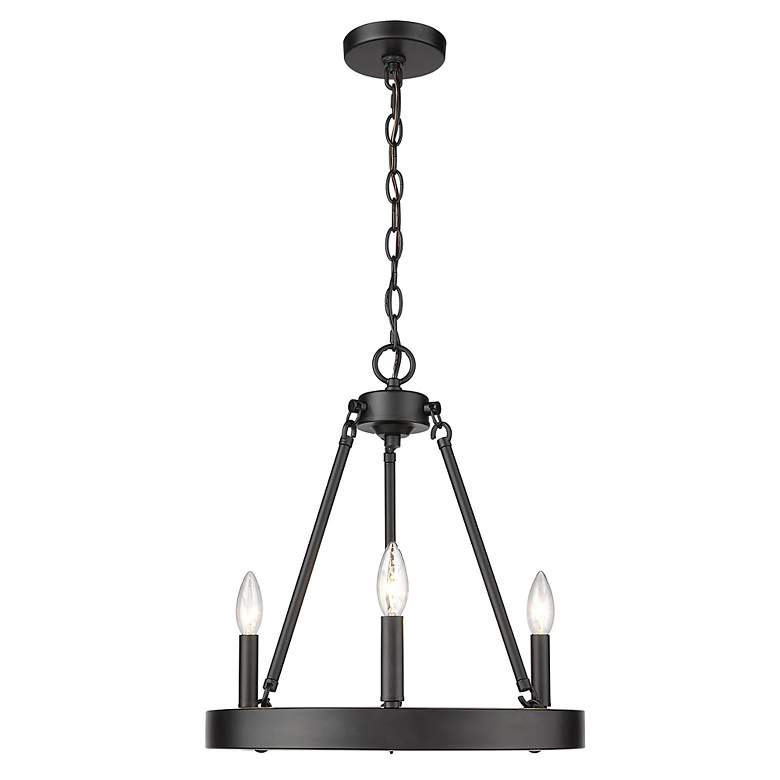 Image 2 Alastair 16" Wide Matte Black 3-Light Chandelier more views