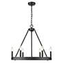 2_Alastair 24" Wide Matte Black 6-Light Wagon Wheel Chandelier more views
