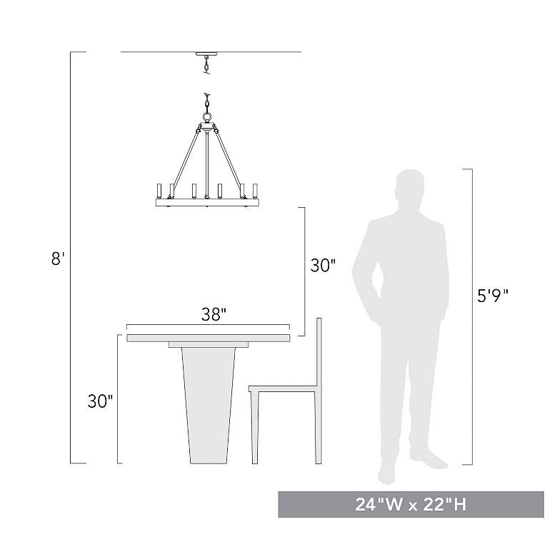 Image 3 Alastair 24" Wide Matte Black 6-Light Wagon Wheel Chandelier more views