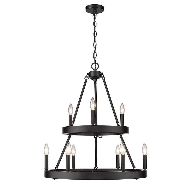 Image 2 Alastair 24" Wide Matte Black 9-Light Chandelier more views