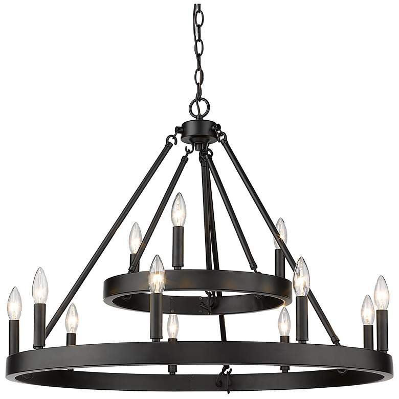 Image 1 Alastair 32 inch Wide Matte Black 12-Light Chandelier