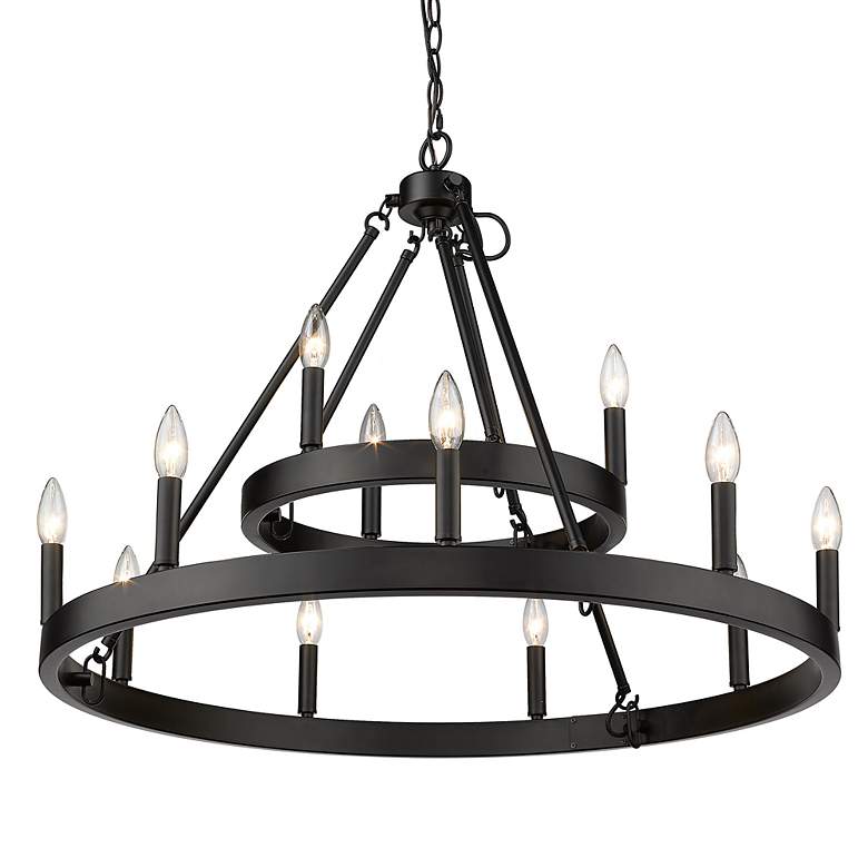 Image 4 Alastair 32" Wide Matte Black 12-Light Chandelier more views