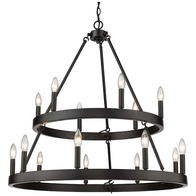 Image 3 Alastair 32" Wide Matte Black 15-Light 2-Tier Chandelier