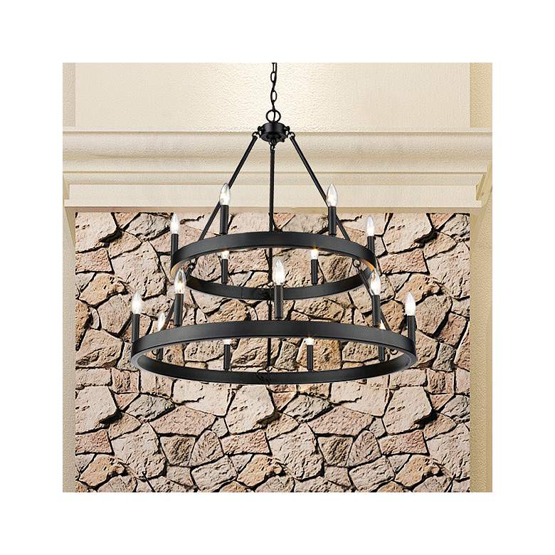 Image 2 Alastair 32" Wide Matte Black 15-Light 2-Tier Chandelier