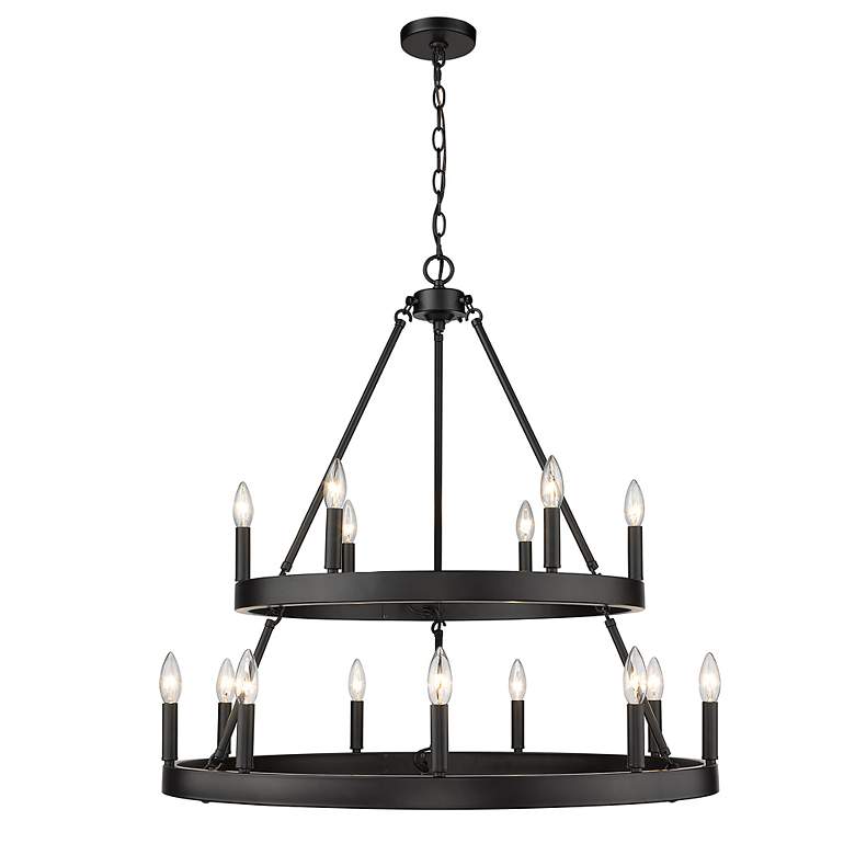 Image 4 Alastair 32" Wide Matte Black 15-Light 2-Tier Chandelier more views