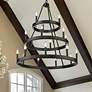 1_Alastair 32" Wide Matte Black 18-Light Chandelier