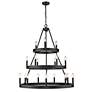 3_Alastair 32" Wide Matte Black 18-Light Chandelier more views