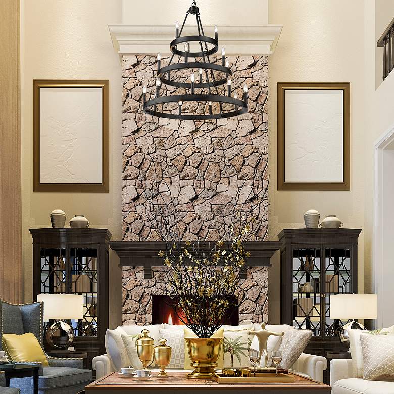 Image 5 Alastair 32" Wide Matte Black 18-Light Chandelier more views