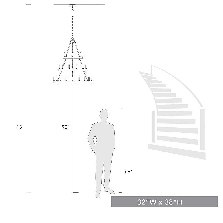 Image 7 Alastair 32" Wide Matte Black 18-Light Chandelier more views