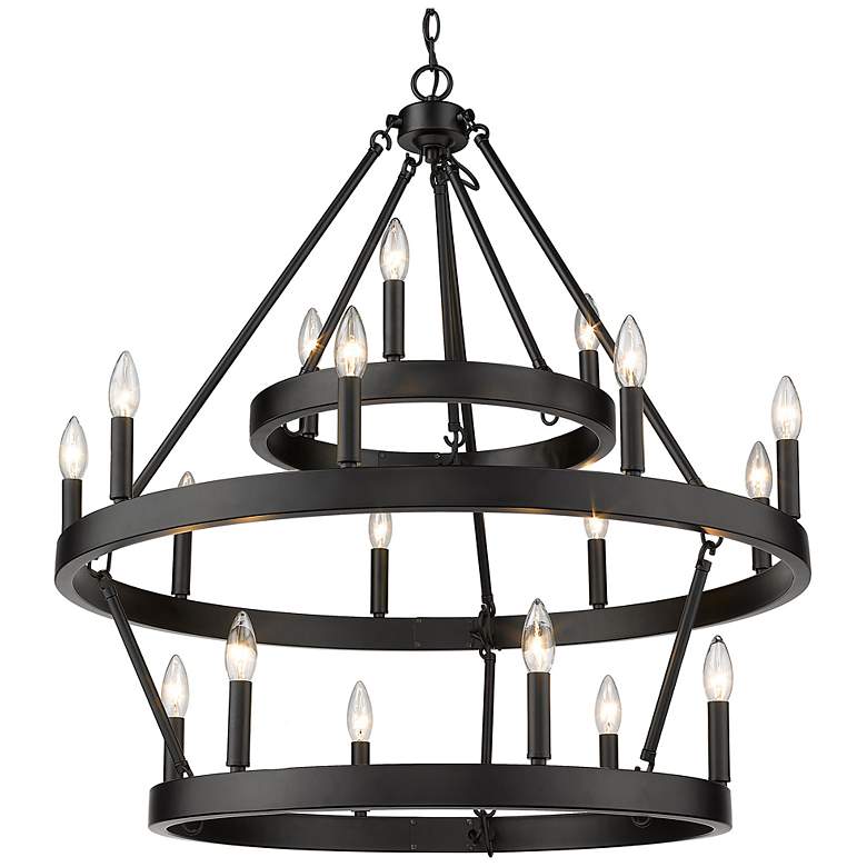 Image 1 Alastair 32 inch Wide Matte Black 18-Light Chandelier