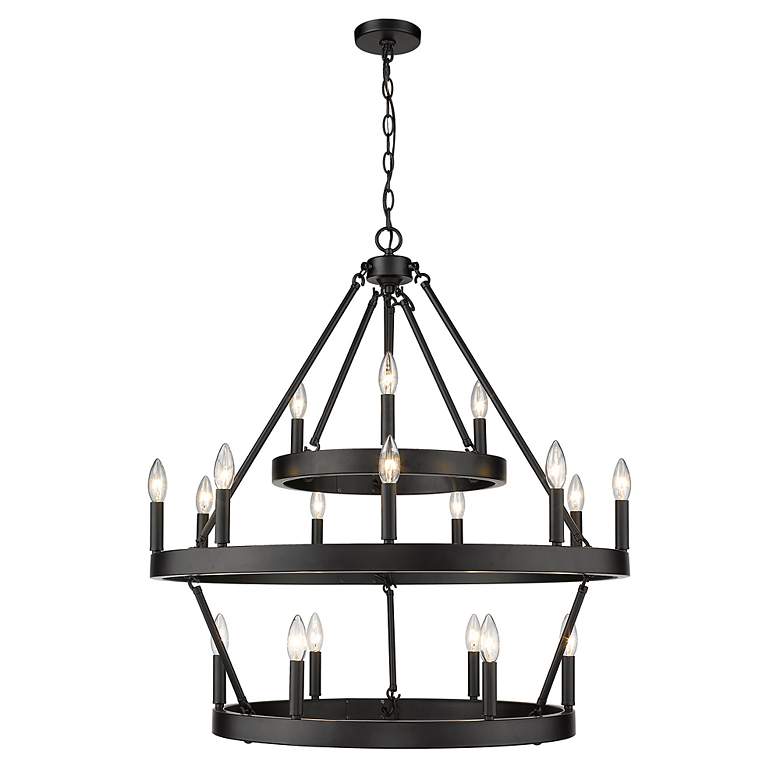 Image 2 Alastair 32" Wide Matte Black 18-Light Chandelier more views