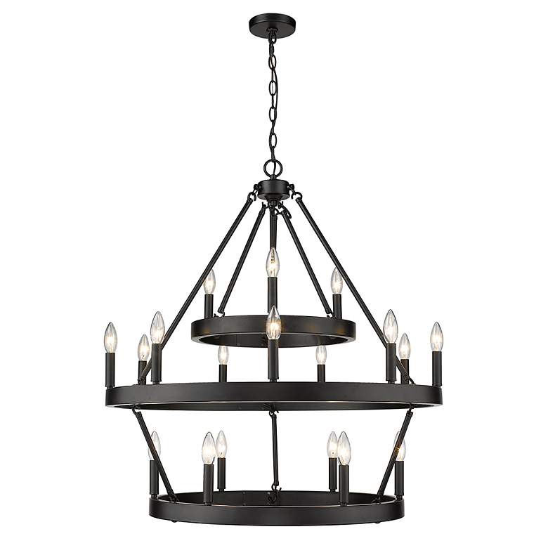 Image 2 Alastair 32 inch Wide Matte Black 18-Light Chandelier more views