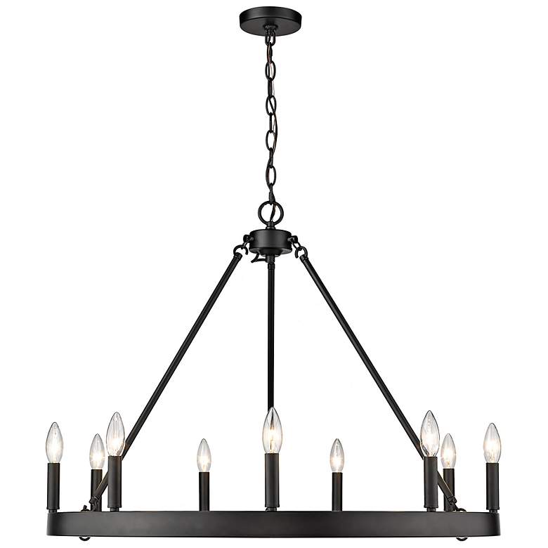 Image 3 Alastair 32" Wide Matte Black 9-Light Ring-Round Chandelier more views