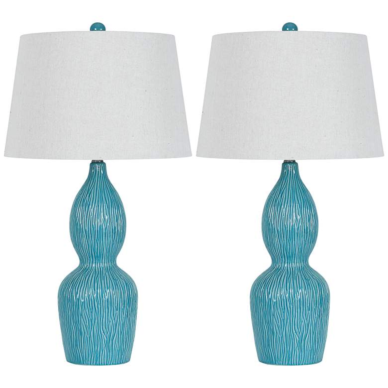 Image 1 Alaster Sky Blue Ceramic Table Lamps - Set of 2