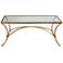 Alayna 48" Wide Antiqued Gold Rectangular Coffee Table