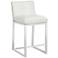 Alba 26" White Faux Leather Tufted Counter Stool