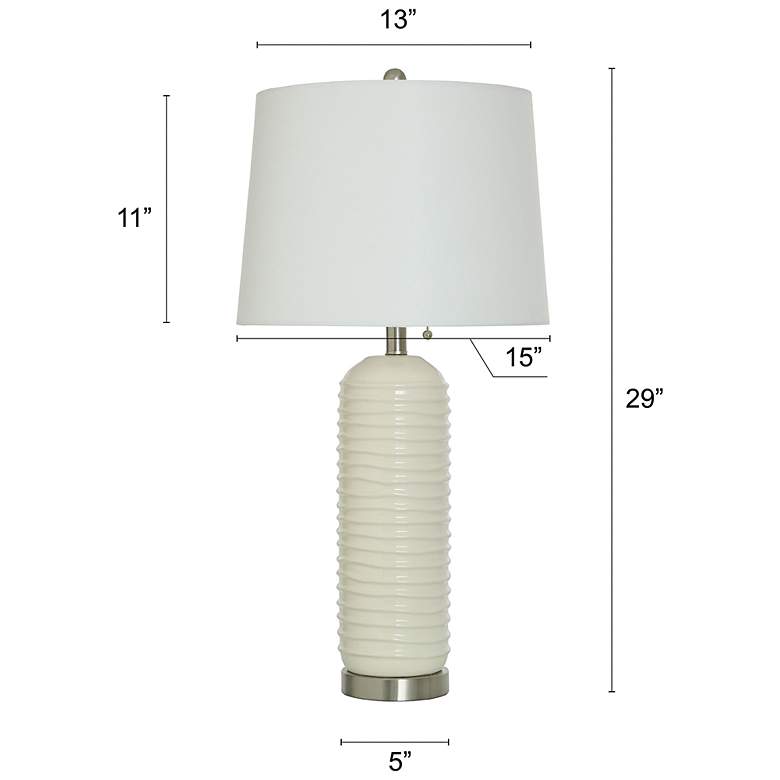 Image 7 Alba 30"H Cream Nickel Table Lamp w/ Off-White Shade more views