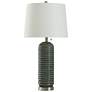 Alba 30"H Dark Green Nickel Table Lamp w/ Off-White Shade