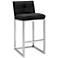 Alba 30" Black Faux Leather Tufted Bar Stool