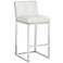 Alba 30" White Faux Leather Tufted Bar Stool