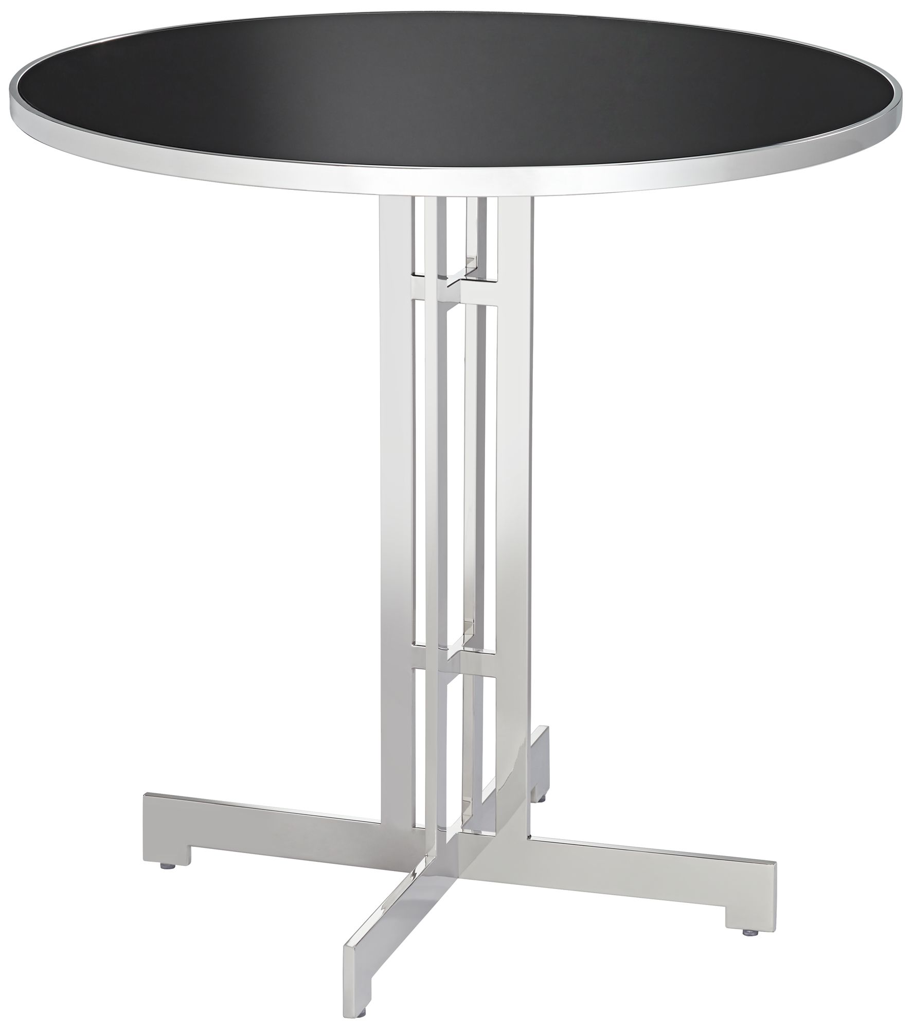 Alba 40" Wide Polished Stainless Steel Round Bar Table