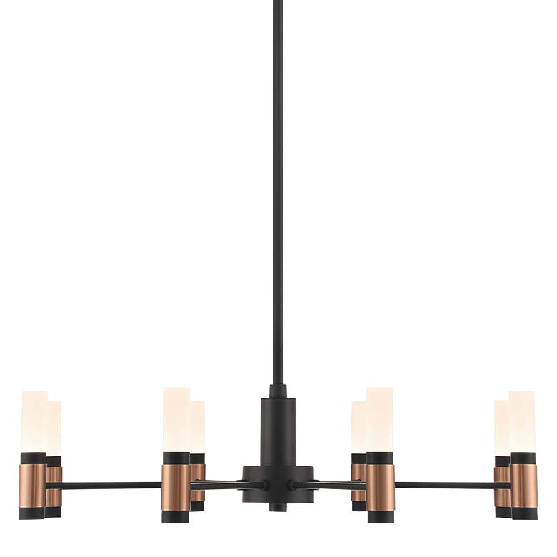 Image 1 Albany 23 1/2" Wide Black and Brass 8-Light LED Chandelier