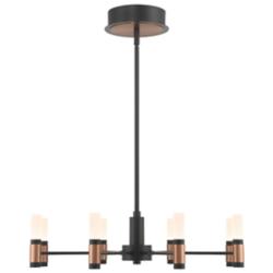 Albany 23 1/2" Wide Black and Brass 8-Light LED Chandelier
