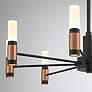 2_Albany 23 1/2" Wide Black and Brass 8-Light LED Chandelier more views